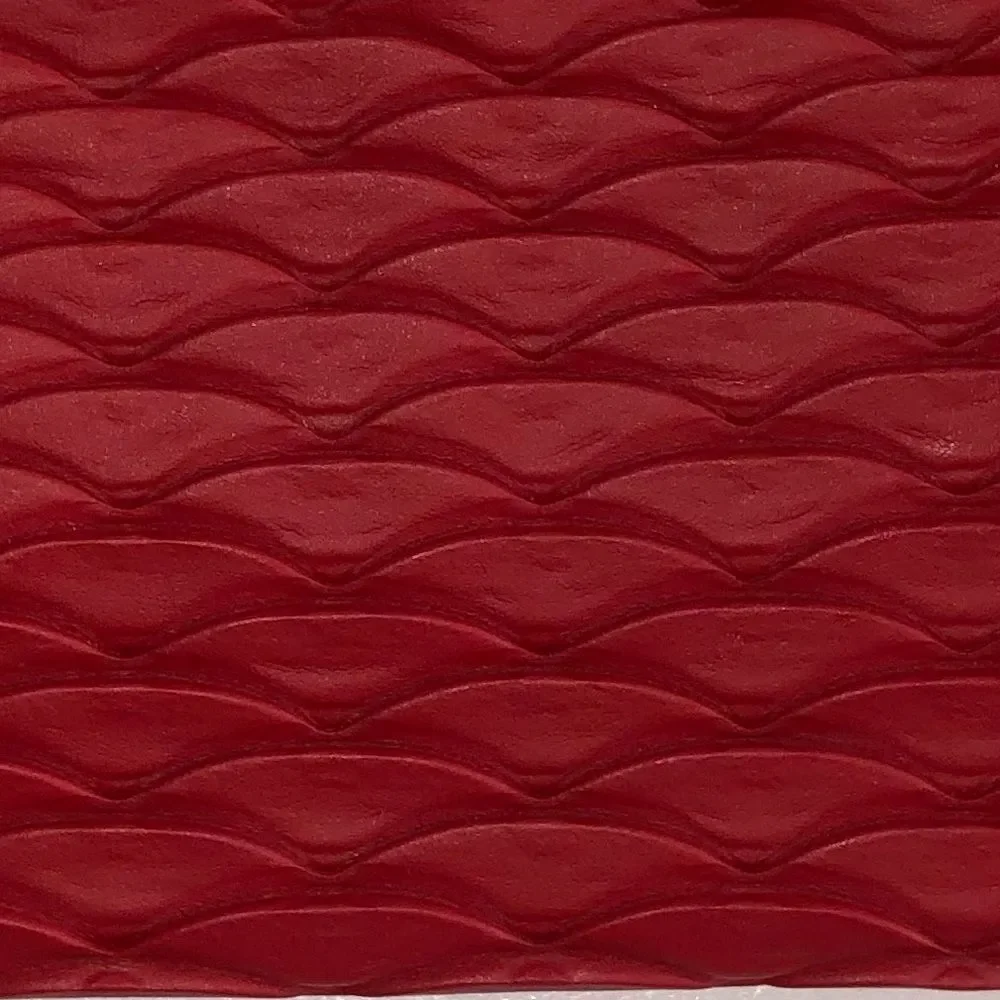Red Scallop Textured Zippered Cosmetic Makeup Organizer Bag RevitaLash